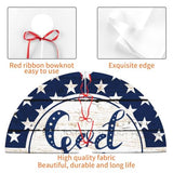 Patriotic God Bless America July 4th American Flag 36 Inch Christmas Tree Skirt Carpet Mat Funny Party Decor Supplies for Xmas Halloween Decorations Occasion