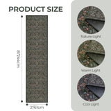 2x8 Runner Rug, Black Rug Floral Rugs for Entryway Kitchen, Black