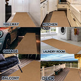 Custom Size Backed Non-Slip Area Rugs Runner, Easy Clean, Waterproof Runner Rugs for Hallway Entryway, Kitchen, Laundry, 2FT x 6FT, Beige