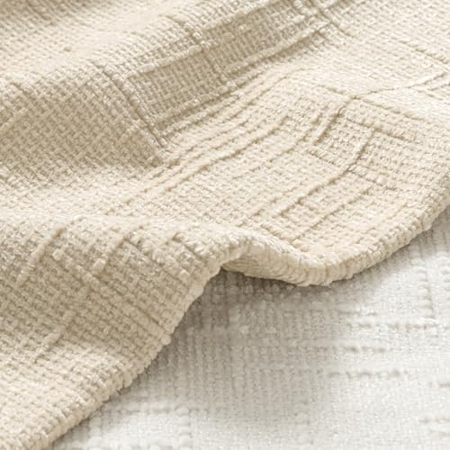 MIULEE Slubby Textured Decorative Euro Throw Pillow Covers Beige 24x24