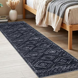 Washable Runner Rug 2x6 ft Hallway Runners, Blue-Black