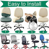 BUYUE Task Office Chair Cover, Super Soft Velvet Stretch Washable Computer Desk Armless Chair Slipcover Dustproof Protectors (Set of Black)