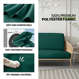 Magshion Futon Cover Slipcover with Elastic Bottom Thick Sofa Bed Furniture Protector Covers for Washable Twin Size 39"x75"x6" Teal Green
