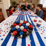 HipTree Mini Patriotic 4th of July Tree Ornaments Decorations,30ct 1.18 Inch Red White Blue Christmas Ornaments Set for Tree,Baubles for Memorial Day, Independence Day,Veterans Day, Flag Day