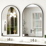 HARRITPURE Arched Wall Mirror – 30"x40" Arch Bathroom Mirror Metal Frame Vanity Mirror for Bedroom, Entryway Dresser Decor, Black