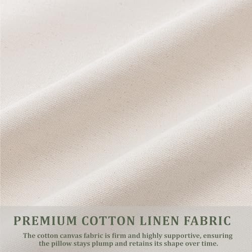 Laolitou Set of 2 Boho Throw Lumbar Pillow Covers 20×12, Rustic Farmhouse Cotton Linen Soft Sage Green Decorative Pillow Cover for Living Room Sofa Bedroom Couch Cushions Home Decor
