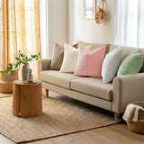 Mecatny Corduroy Summer Decorative Throw Pillow Covers 18x18 Set of 2 for Sofa Living Room, Soft Neutral Boho Couch Pillow Covers for Home Decor, Cream White