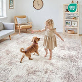 10x14 Area Rugs for Living Room Large Washable Abstract Rug Beige Grey