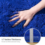Blue Fluffy Area Rug for Bedroom, 4x5.9 Feet Shag Rugs for Living Room, Kids Rooms Boys Room Nursery, Soft and Comfy, Fuzzy Carpet Teen Dorm Home Decor Aesthetic, Upgrade Non Slip