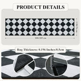 Checkered Print Washable Rug Runners for Hallways Non Slip 2.5x10, Ultra Thin Black Kitchen Runner Stain Resistant Hallway Runner Rug 10 ft, Checkerboard Carpet for Bathroom Entryway Decor