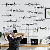 Epakh 2 Sheets Inspirational Wall Decals Motivational Wall Stickers Black Art Decor Positive Affirmation Quote Stickers Vinyl Positive Wallpaper for Living Room Bedroom Office Nursery Restaurants