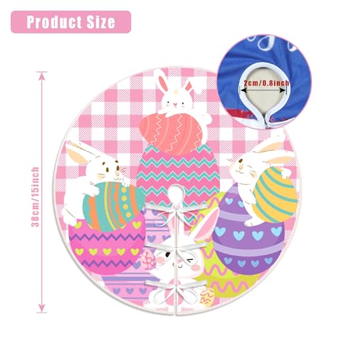 15 Inch Mini Easter Tree Skirt 4th of July Tree Skirt American Flag Day Memorial Day Double Sided Print Mat Independence Day Easter Holiday Party Home Tabletop Christmas Tree Decoration