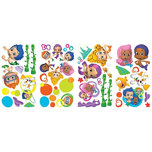 RoomMates Bubble Guppies Peel and Stick Wall Decals, 44 Decal Set, Vinyl, Multicolor, Removable Repositionable, No Sticky Residue, For Smooth Surfaces