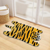 UKELER Kids Bathroom Rugs, Cute Tiger Shaped Nursery Rug Cartoon Bath Rug Non Slip Funny Accent Bedroom Rugs Absorbent Shag Bath Mats for Bathroom, Kids Room, Bathtub, Sink, Entry Way 35''×20''