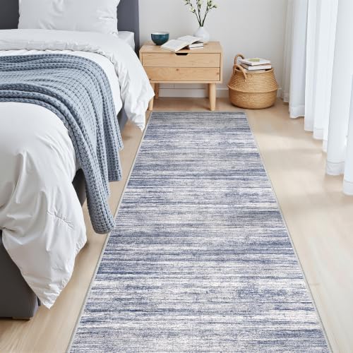 2x8 Runner Rug Non Slip,Washable Hallway Runner Rug,Blue