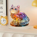 Rainbow Cat Figurine Acrylic Desktop Decoration, Suitable for Home Décor in Living Room or Office. Idea Gift Choice: Halloween, Christmas, Birthday, Anniversary, Valentine's Day, Celebrations