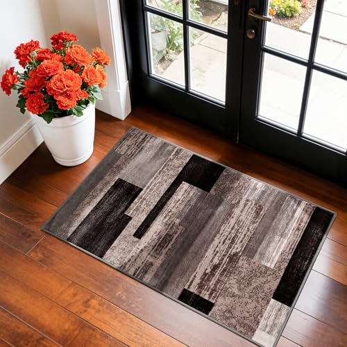 2x3 Washable Entryway Rug,Non-Slip Indoor Door Mat(2x3,Chocolate)