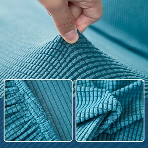 Full Size Futon Cover, Stretch Armless Folding Sofa Bed Couch Slipcover(Lakeblue,Large)