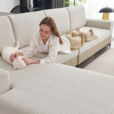 Couch Cushion Covers for Sectional Sofa, Wear Resistant Stretch Sofa Slipcovers for Sofa Universal Cushion Protector Washable Elastic Thick Seat Cover for Pets (Light Gray, 1 Back Cover)