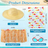 Summer Hawaiian Tree Ornaments Decorations Christmas in July Straw Hat Tree Topper Tropical Garland Sunglasses for Luau Hawaiian Beach Party Supplies