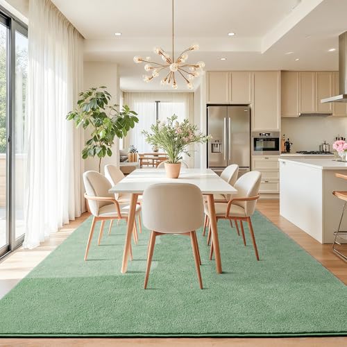Green 5x7 Minimalist Washable Area Rugs for Bedroom Living Room