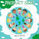 5.9 ft Large Circle Time Classroom Rug Elementary, Classroom Reading Corner Rug Back to School Reading Calming Corner for Preschool Kindergarten Learning Space Playroom Nursery(Children of the World)