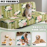 Rose 68 Inch Couch Covers for Armless Sofa Simple Stripe Slipcover for Furniture Protection Stretchable Futon Couch Cover for Indoor