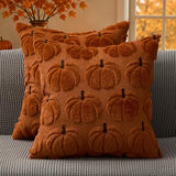 DFXSZ Fall Pillow Covers 16x16 2Pcs Rust Brown Pumpkin Fall Decorations