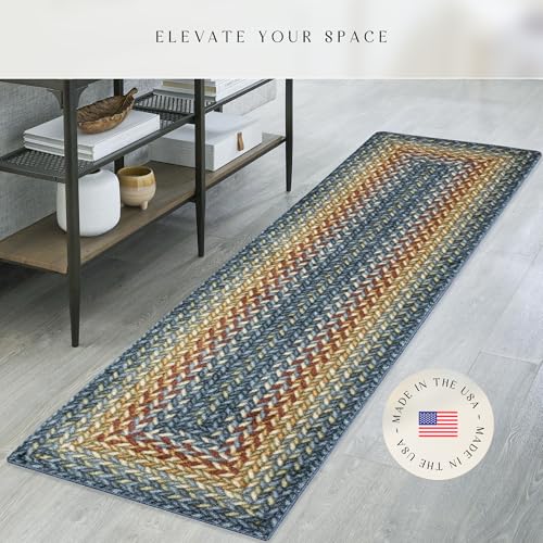 Maples Rugs Marion Braided-Style Print Runner Rug, 2' x 8', Multi-Color