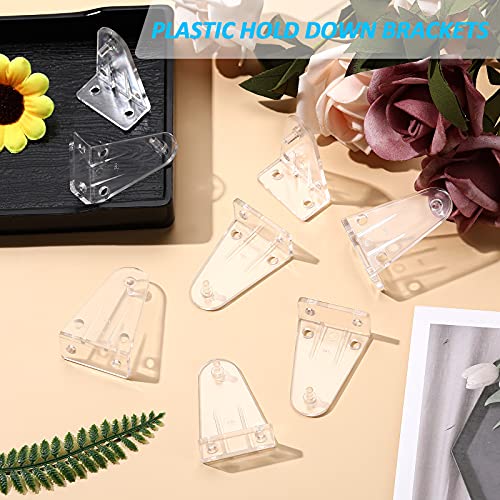 Maitys Blinds Hold Down Brackets Clear Plastic Blind Brackets Hold Replacements for 2 Inch Horizontal Blind Shades Windows Doors(4 Pieces)