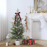 4ft Christmas Norfolk Pine Tree Artificial Christmas Tree Faux Potted Plants for Front Porch Christmas Indoor Outdoor Decor