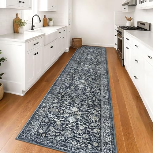 Runner for Hallway 3x16 ft Washable Runner Rug, Midnight Navy