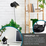 Catalina Lighting Multipurpose Spotlight Accent Lamp, Desk or Wall Mount Lamp for Office, Living Room, Dorm or Bedroom, Smart Home Compatible, Bulb Not Included, 7.5", Metallic Black