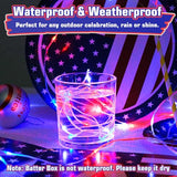 cshare Red White and Blue Fairy Lights Battery Operated, 4th of July Lights with Timer 16.4ft 50LED for 4th of July Independence Day Memorial Day Decorations
