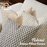 FIOUOVO Floral Pillow Covers 18x18 Pillow Cover Block Print Couch Pillows for Living Room Decorative Neutral Accent Throw Pillow Covers, 1PC, Light Taupe