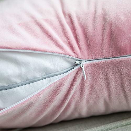 MIULEE Pack of 2 Decorative Velvet Pillow Covers Bright Pink Bundle Set of 2 Pillow Inserts 18x18
