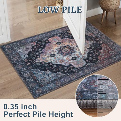 Tangsoo 5x7 Washable Area Rugs for Living Room, Vintage Indoor Non Slip Rug
