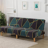 Folding Sofa Bed Cover Solid Color Futon Armless Slipcover Polyester Elastic Fabric All Inclusive Cover