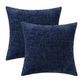 MIULEE Decorative Throw Pillow Covers 18x18 Pack of 2 Navy Blue Couch Pillow Covers Soft Cozy Textured Chenille Pillowcases for Home Decor Sofa Living Room Cushion Bedroom