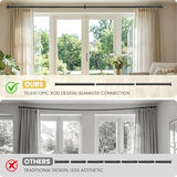 Black Curtain Rod 72-144 Inch, 1" Diameter Curtain Rods for Windows, Heavy Duty Long Drapery Rod with Brackets for Bedroom, Living Room, Kitchen, Patio