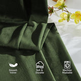 StangH Green Velvet Curtains 84 Inch Length, Luxury Vintage Emerald Drapes for Bedroom, Dark Green Room Darkening Window Treatment for Living Room with Back Tab & Hook Belt, W52 x L84, 2 Panels