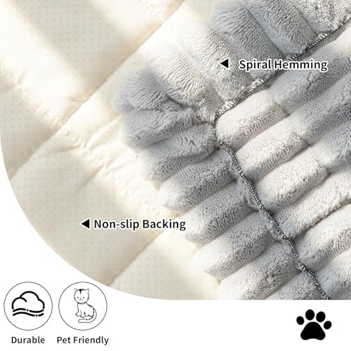 Sofa Couch Cover, Sofa Covers for Dogs Washable, Non-Slip Striped Sofa Slipcovers for Sectional Sofa, Sofa Cover Furniture Protector for L Shaped(Light Grey, 27.6"x 59")