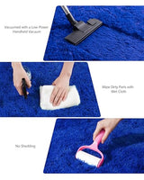 Blue Fluffy Area Rug for Bedroom, 4x5.9 Feet Shag Rugs for Living Room, Kids Rooms Boys Room Nursery, Soft and Comfy, Fuzzy Carpet Teen Dorm Home Decor Aesthetic, Upgrade Non Slip