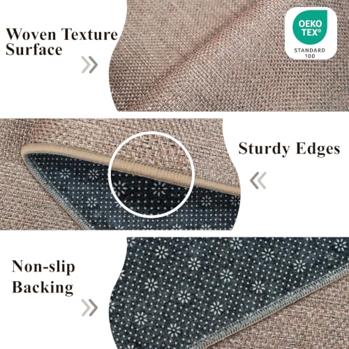4x6 Jute Area Rug Washable: Non-Slip Indoor Floor Mat for Entryway Kitchen