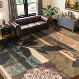 6x9 Washable Area Rugs for Living Room and Bedroom(6x9,Leaf)