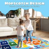 STARUIA Washable Hopscotch Kids Rug for Playroom, Colorful Educational Classroom Rugs with ABC Number, Non Slip Kids Play Mat Rug Game Carpet for Bedroom Nursery Daycare Boy Girl （Blue, 31.5''x72''）