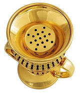 AM Regal Metal Incense Burner - Bakhoor Burner Mubkhara – Frankincense Resin Burner - Ideal for Yoga, Spa & Aromatherapy (Gold)