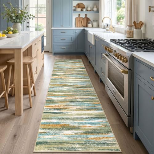 Abstract Washable Runners for Hallway 2.6x10 Runner Rug Non Slip