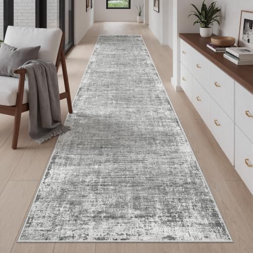 Washable Hallway Runner Rug 2'6" x 10',Floor Entryway Rug Grey