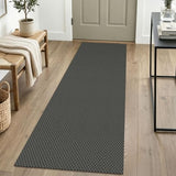Washable Runner Rug 2x6 Non Slip Runners for Hallways Entryway Runner Indoor, Kitchen Rugs Woven Cotton Floor Carpet for Kitchen Hall Entrance Bedroom, Grey/Black